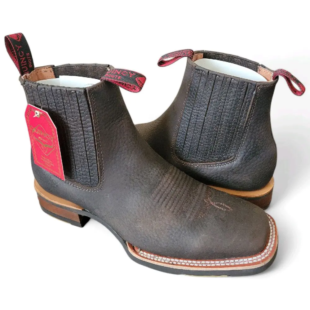 Quincy Men's Short Rodeo Boot Chocolate