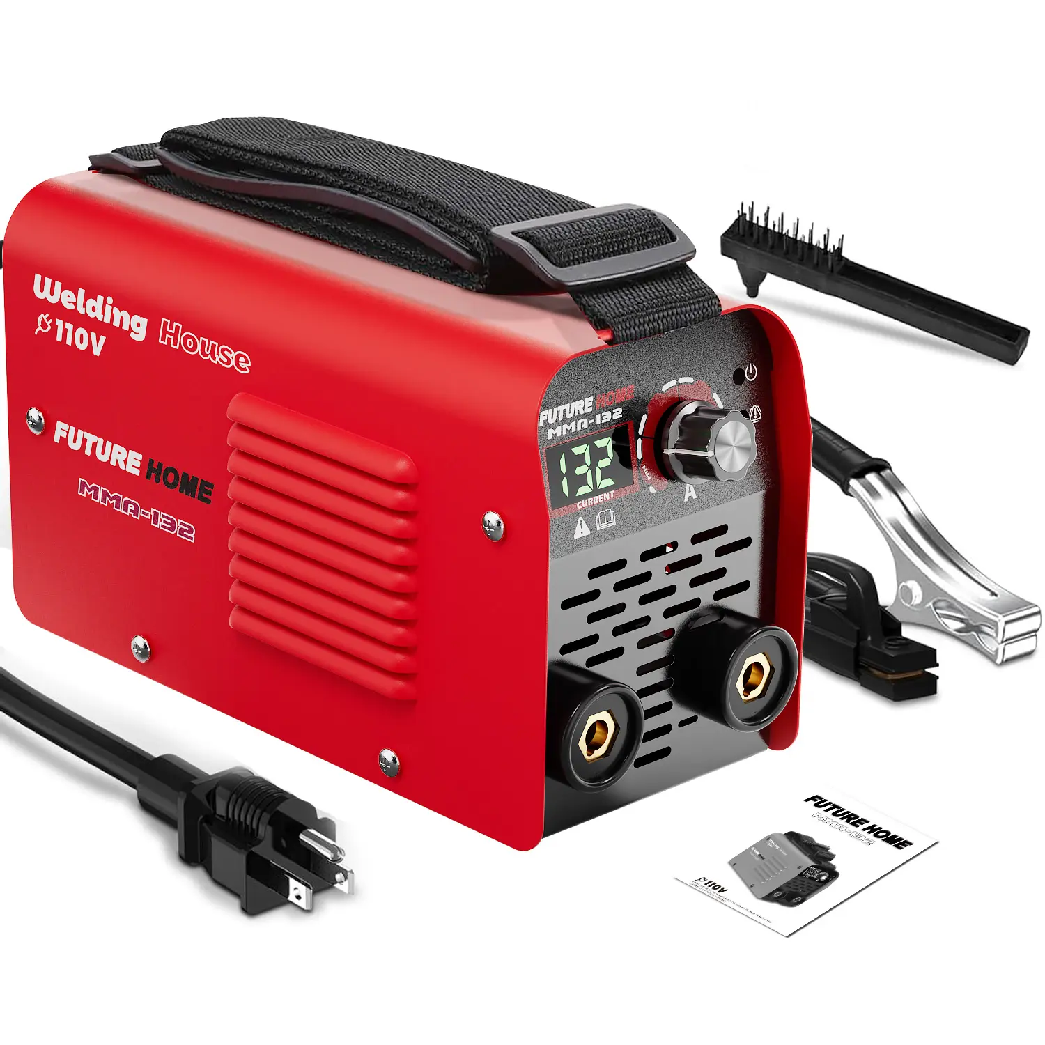 132A Output Portable Stick Welder - 110V IGBT MMA Inverter Welding Tool, Portable Welding Machine with Hot Start, Arc Force, Anti-Stick, Supports E6013/E6011/E7018 Rods for Carbon Steel Home Repairs, DIY Tools and Gadgets