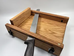 Handcrafted Oak Bread Slicing Guide: Infinitely Adjustable Thicknesses from 1/4 to 3/4-inches & Free Backstop