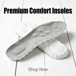 Anti-Fatigue 4D Cloud Soles Inserts, Soft Cushioned Insoles for Foot Pain Relief, Shock Absorption & Non-Slip Comfort for Men & Women