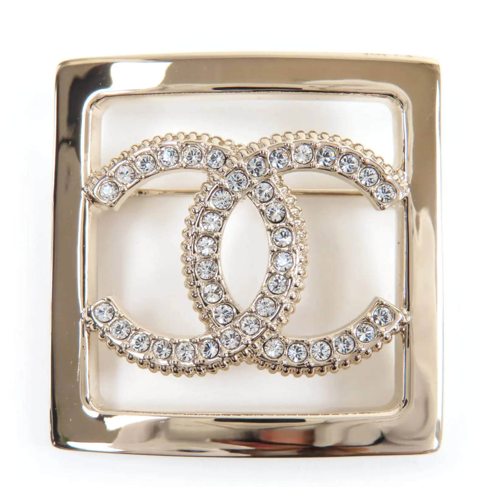Pre-owned CHANEL Stainless Small Leather Goods COCO Mark Brooch