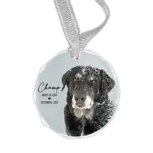 Personalized Pet Memorial Crystal Ornament Custom Photo Design Pet Keepsake Sympathy gift for pets Pet Dog Memorial Gifts Pet Remembrance Gift