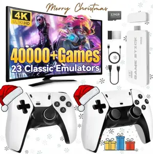 2026 New Upgraded Retro Game Stick with many Built-in Games  Emulators 2 Wireless Controllers 4K Output | Birthday Gift | Play Wireless Controller for TV Monitor Video Gamepad Console