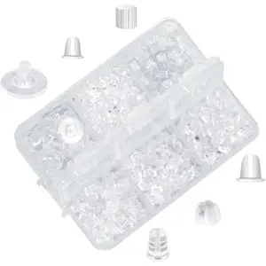 6 Styles Silicone Earring Backs for Studs/Droopy Ears/Heavy Earring 600 Pcs Clear Soft Hypoallergenic Plastic Rubber Backs Replacements Clutch Stoppers Kits