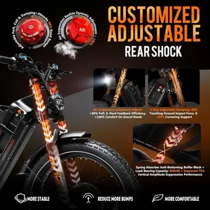 Happyrun 5000W Peak Dual Motor 18Ah+15Ah Electric Bike 2 Seater Ebike 36MPH