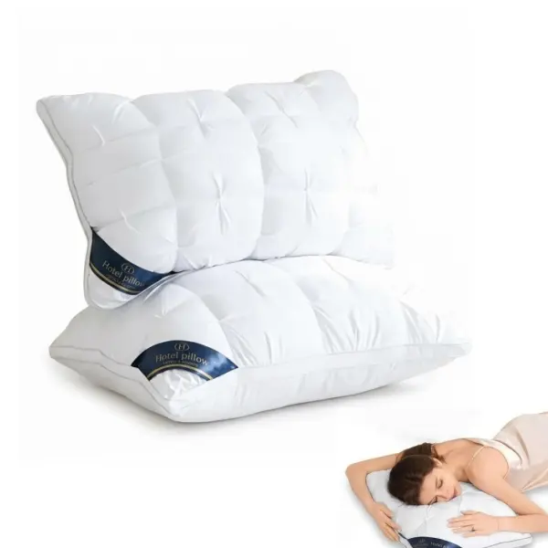 Bed Pillows for Sleeping Set of 2 Pack Bread-Shaped Pillow Set for Side Back and Stomach Sleepers Down Alternative Filling Luxury Soft and Skin-Friendly (White) day gift