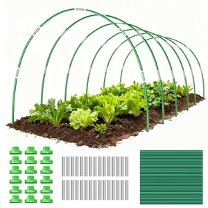 Arched Shape Fiberglass Garden Hoops (40 Pcs, 8 Sets of 8.5 FT Long) - Rust-Free Grow Tunnel Stakes, Plant Supports for Raised Beds, Garden Netting