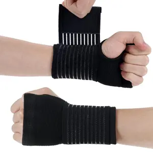 KTINEIC Wrist Brace - Gym Accessories 2 Pack with Adjustable Strap, Compression Wrap for Wrist Pain & Tendonitis, Sports Support for Men/Women (Black, Right & Left)