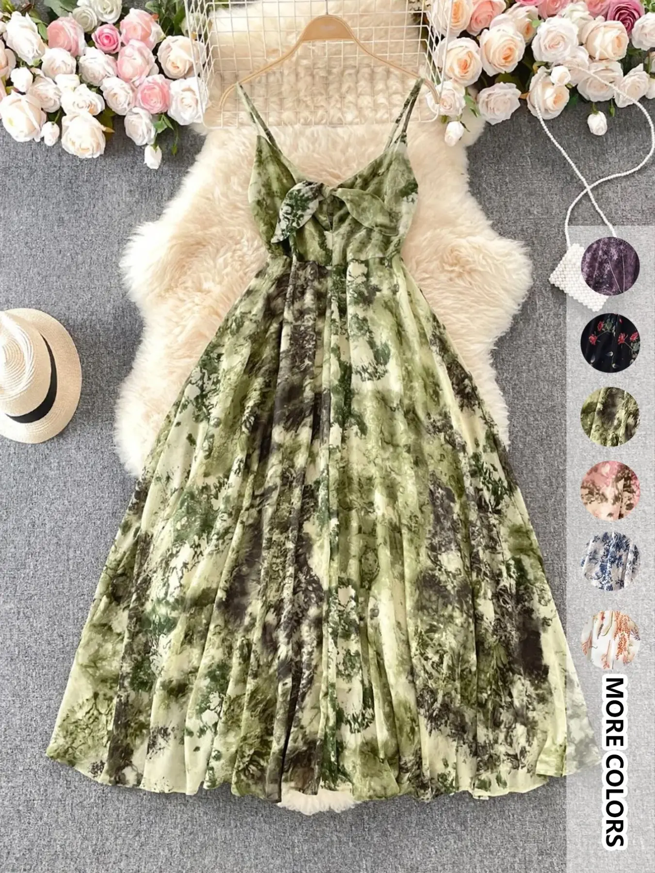 Women's Boho Style Floral-Print Spaghetti Strap Cami Dress, Bohemian Fashion Casual A-Line Dress for Beach Holiday Vacation, Perfect for Summer - TikTok Shop Women's Boho Style Floral-Print Spaghetti Strap Cami Dress, Bohemian Fashion Casual A-Line Dress for Beach Holiday Vacation, Perfect for Summer - TikTok Shop