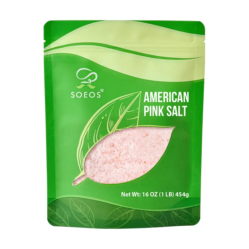 Soeos American Pink Salt, 16oz (1 lb), Fine Pink Salt