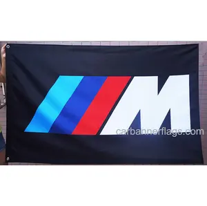Car Flag 3x5 FT Fade Resistant For M Logo IIIM Racing Car Large Garage Decor Banner