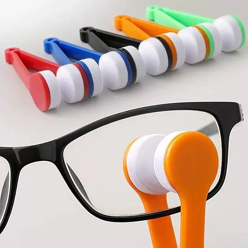 Ultra-Fine Fiber Eyeglass Cleaning Brush, Portable Lens Cleaner, Scratch-Free Mini Two-Sided Cloth, for Sunglasses, Glasses, Screens, Camera, Smartphone, Random Color