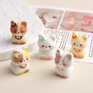 5 Pcs 3D Cat Figurines, Resin Material Cute Collectible Figurines Desktop Decoration Small Items, Multiple Styles, Adorable Home Corner Decor, Compact Space-Saving, Office Desk Stress-Relief Ornaments, Mini Desktop Cute Decor