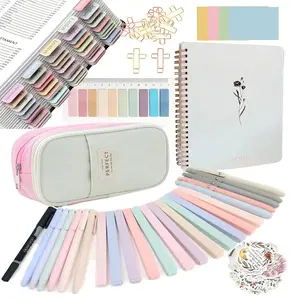 Bible Study Supplies Journaling Kit for Women All-in-One Set with 66 Tabs 12 Highlighters 5 Pens 5-Color Sticky Notes & Aesthetic Notebook Perfect for Travel Office Carry outdoorfun