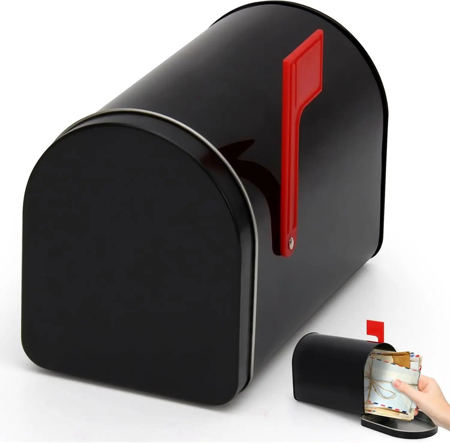 Black Mini Mailbox,Small 6"x4" Black Tin Mailboxes for Classroom,Playhouse and Mail House