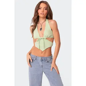 Cady Tie Front Cut Out Top