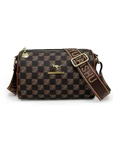 Elegant Women's Checkerboard Pillow Bag, Checkerboard Pattern Purse, Fashion Soft PU Leather Crossbody Shoulder Bag, Waterproof, Adjustable Strap, All Seasons