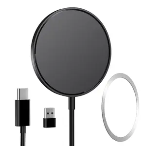 Magnetic Wireless Charger, Wireless Charging Pad with 4FT Charging Cable Compatible with MagSafe Charger for iPhone 17/16/15/14/13/12 Series,Airpods3/2/Pro,Mag Charger-Cyan