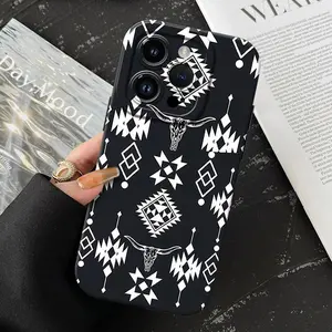 Western Cow Pattern Phone Case , TPU Soft Silicone,Fully Protected and Shockproof For iPhone 17 16 15 Pro Max 14 13 12 11 Plus X XR 13MINI 17E Affordable