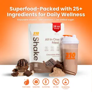 310 Nutrition – Chocolate Bliss – Quick Meal Replacement Shake, Plant-Based Protein with 25+ Nutrients On-The-Go | 28 Servings