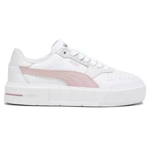 PUMA Womens Cali Court Leather Lace Up Sneakers Shoes Casual - White