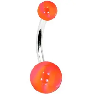 Metallic Belly Ring Orange