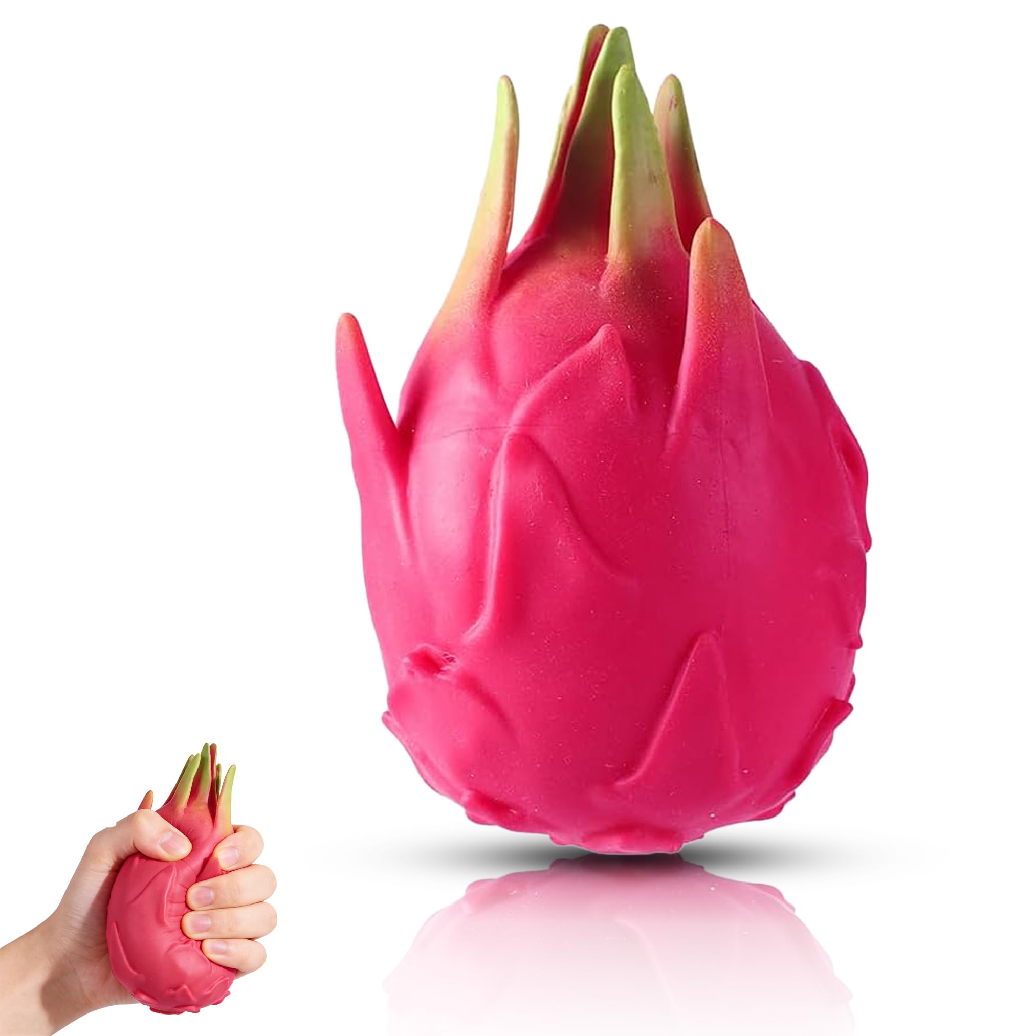 2PCS Dragon Fruit Squishy 2026 New Realistic Fruit Stress Balls Stress Relief Fidget Giant Dragonfruit Squishy Jumbo Slow Rebound for Adults squishies for kids