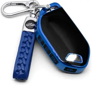 Advanced soft TPU key Cover Suitable for KIA 2024-2026 EV9 2023-2026 K4 K5 GT-Line Carnival Telluride Sorento key (Blue Combination)