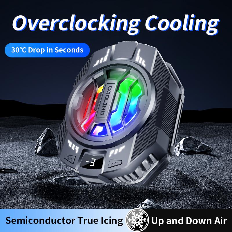 2026 Upgrade Phone Cooler, Portable Lightweight Fast Cooling Fan, LED Display Radiator, Low Noise,  Smooth, Games, Live