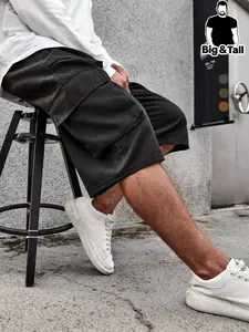Men's Plus Size Wrinkle-Free Shorts, Casual Athletic Shorts, Casual Street Shorts, New Arrival, Multi-Pocket Design, Casual Sports Style, Comfortable Fashion