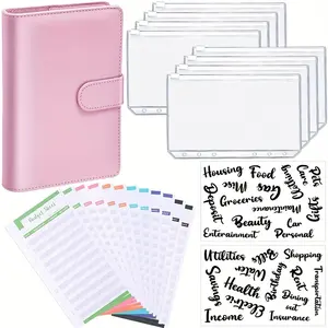 A6 loose-leaf book handbook Macaron loose-leaf notebook Leather PU6 hole cash budget handbook with loose-leaf book