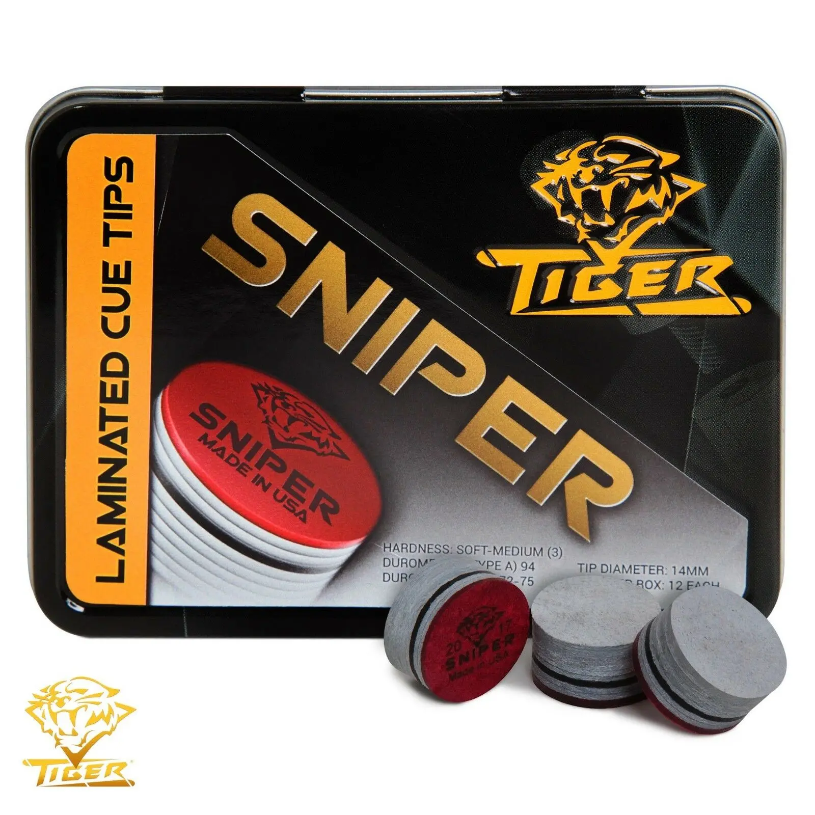 Tiger Sniper Cue Tip Ø13mm Medium/Soft 1 pc Tiger Sniper Cue Tip Ø13mm Medium/Soft 1 pc