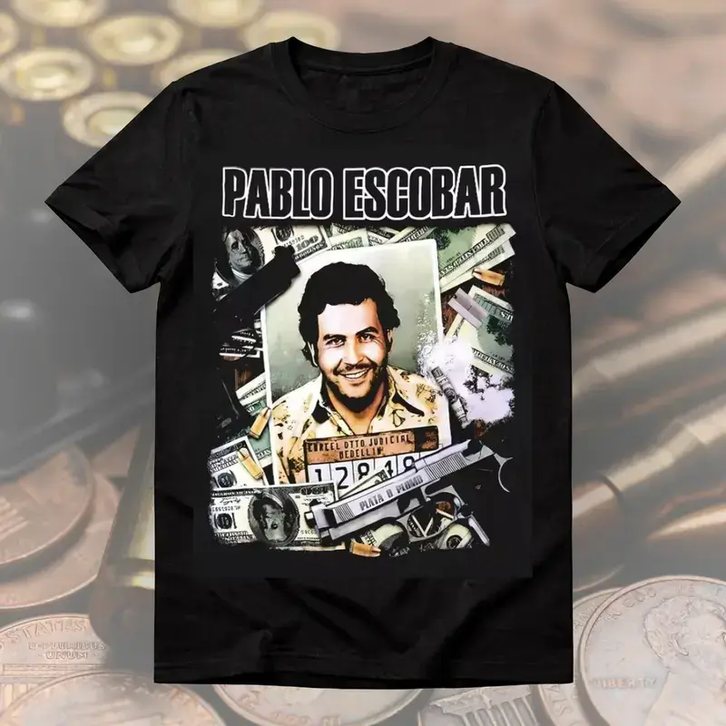 PABLO ESCOBAR T-shirt,Casual Daily Wear, Vintage Mexican Unisex, For Men & Women.  , FullSize, Full Color.