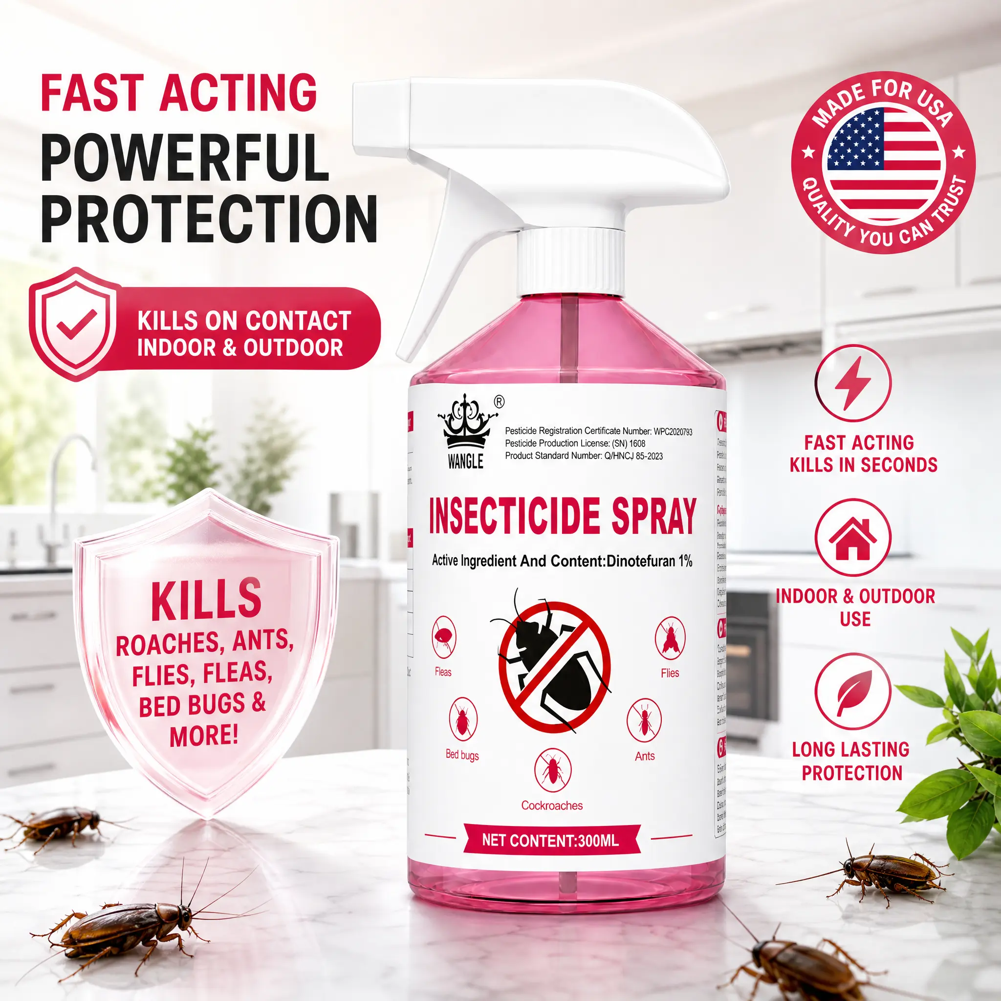 Effective Pest Control Solution for Cockroaches &Otherinsects User-Friendly & Versatile Usage Kills RoachesDead