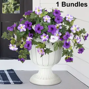 Outdoor Decorative Artificial Flowers, Spring Fake Begonia Bouquet, UV Resistant, Non-Fading, for Home Garden, Balcony, Courtyard, Porch, Plants