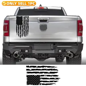 American Flag Window Sticker, Durable Vinyl Unique Artwork Easy Installation Car Decal for Rear Windows & Body Decoration, Fits Cars Trucks Suvs Motorcycles, Sticker Decals, Automobile Decals