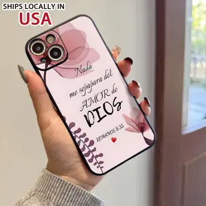 Romano 8:35 Romantic Aesthetic Floral Ink Fashion Iphone Case for Iphone 16, 11, 15, 14, 13, 12 Pro Max, XR Plus - a Stylish Protective Phone Case for Teen, Perfect As Trendy Gifts.