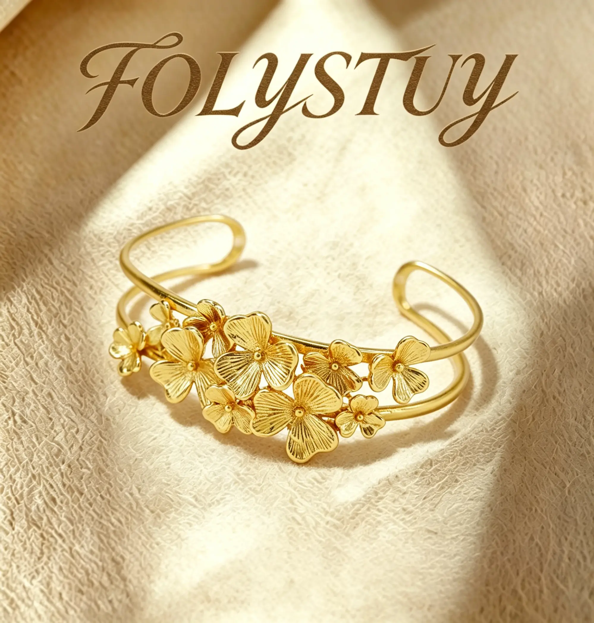 [Adjustable Flower Bangle][FOLYSTUY (YNT04)]Flower Bangle Fashion Simple Design for Women & Men, Unisex, Fashion Trends