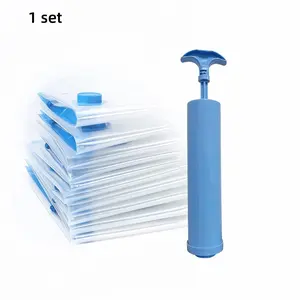 Vacuum Compression Storage Bags with Manual Pump, 2 Sizes (50x70cm/80x100cm), Space Saver for Travel Moving Camping Home, Space Saving Bag