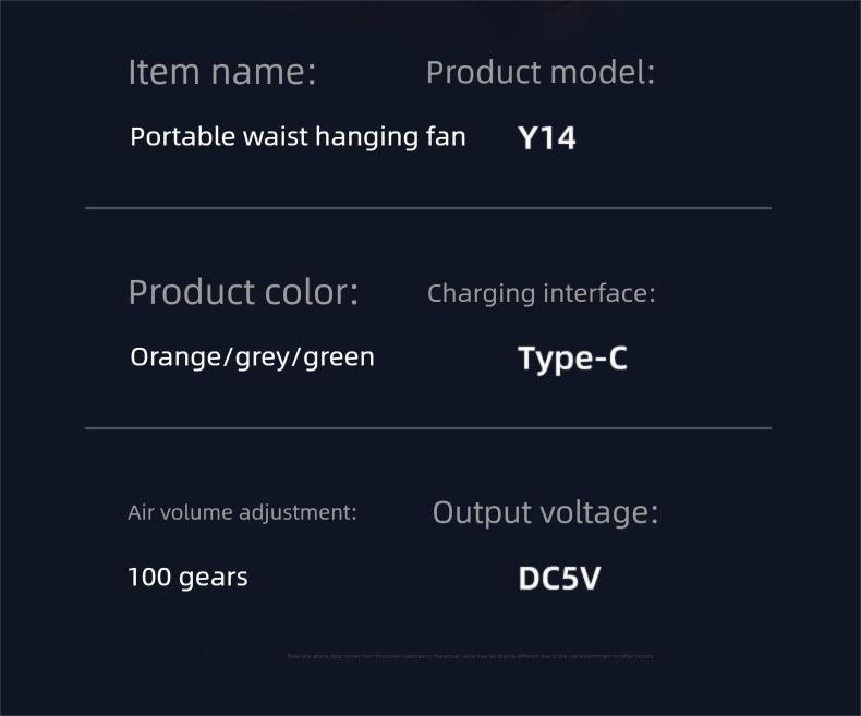 HOOYS Personal Waist Portable Rechargeable Fan, 6000mAh Battery Power bank, 5 Speeds 5300RPM Airflow, LED Light, Wearable Belt Fan for Outdoor, Jobsite, Farms, Traveling, Fishing