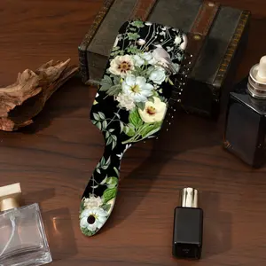 Popular women's comb, large floral print air cushion comb, hair-smoothing massage comb, scalp massage comb