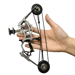 Mini Compound Bow Set with 12 Arrows, Stainless Steel Pocket Archery Toy – Addictive, Therapeutic Fun Stocking Stuffers for Target Shooting, Teenage Boy Gifts & Kids Stuff, Suitable for Teens & Adults Over 12