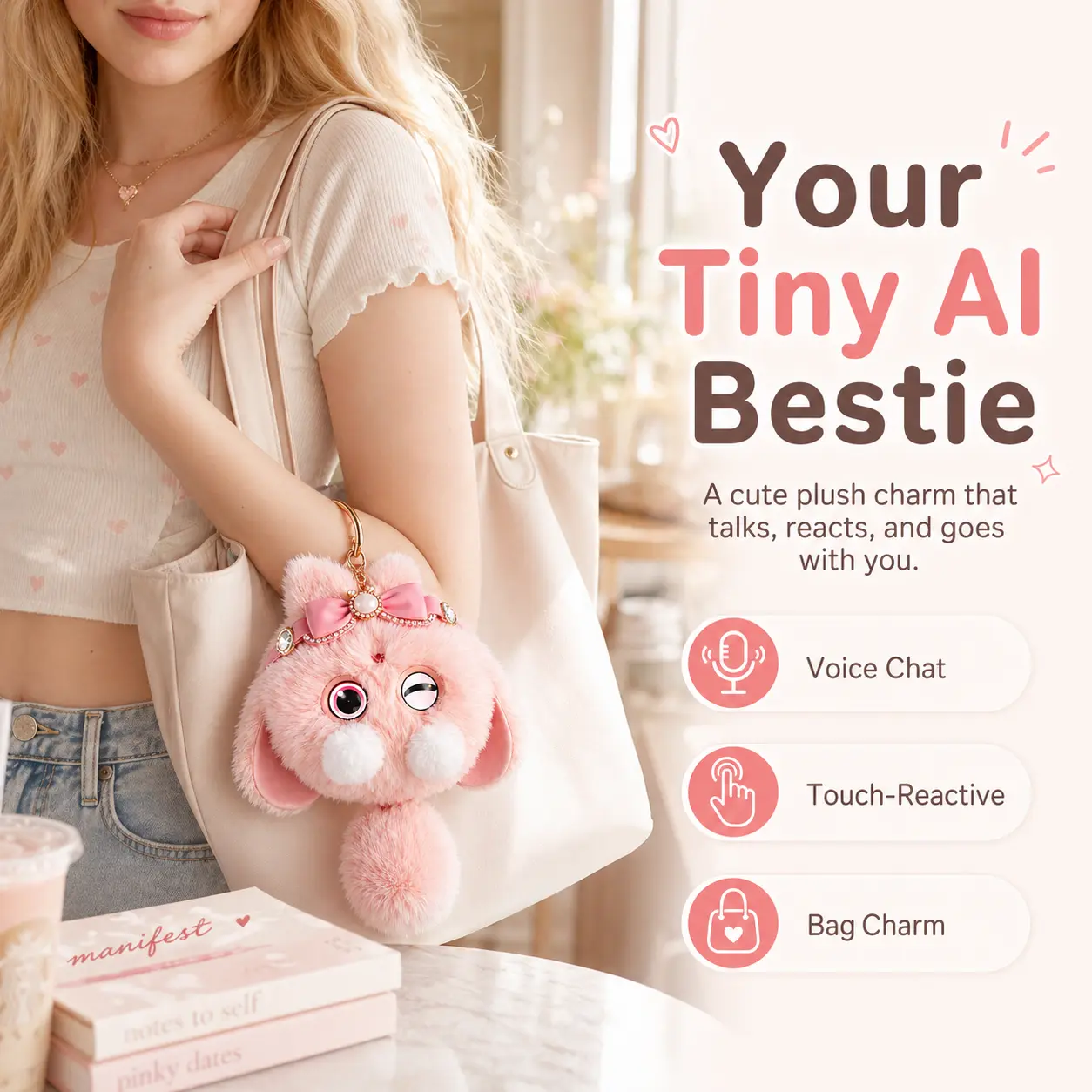 OKIVIVI Interactive Stuffed Toy - Cute Smart Companion for Kids with Voice Interaction, Fun Conversations, Storytelling & Playtime