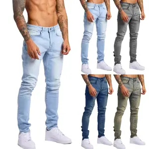 Men's 2‑Pack Skinny Jeans High Elastic Slim Fit Denim Pants Multi‑Color Set Casual Daily Wear