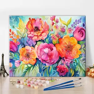 Flower  by Numbers Adult  by Number Floral   by Number Kits Canvas DIY Oil Painting for Adults   by Number Adult  by Number Kits Home Decor, 16 x20 Inch