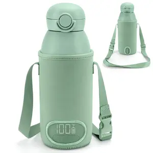 Protective Sleeve  with Portable Bottle Warmer  Travel, Anti-Slip & Shockproof Bottle Carrier with Shoulder Strap  17oz Milk Warmer,s Warmer  Breast Milk & Water