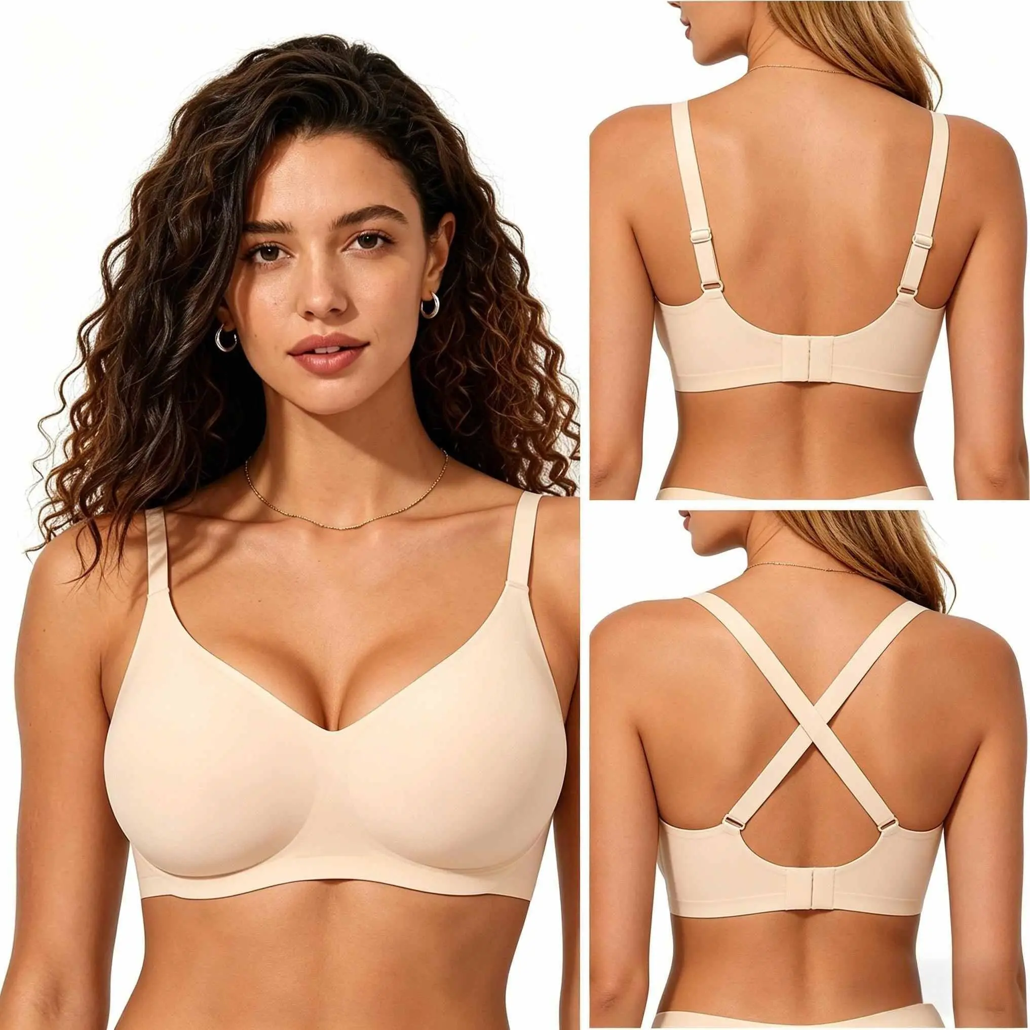 CORLIX wireless bra jelly bra push up bra seamless bra minimizer bra full coverage bra elly Bra Ultra-Soft Jelly Wireless Bra Airly Lightlined Fix-Cup Jelly Bra Seamless Push-Up Minimizer Bralette Medium Support Jelly Bra    Womenwear