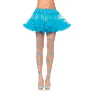 Leg Avenue Let It Snow Spandex Sheer Glitter Snowflake Pantyhose