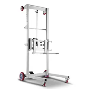 Summervibes VEVOR Material Lift Winch Stacker, 551 lbs Capacity Pallet Truck Dolly, 70 in Max Lifting Height Manual Winch Stacker, Multifunctional Manual Pallet Truck Stacker with Wheels and Adjustable Fork