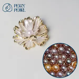 【Golden Peony Flower Brooch】+【Dragon Ball】 – Guranteed 14mm+ Oversized deep color Edison